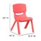 Emma and Oliver 4 Pack Plastic Stackable Pre-K/School Chairs with 10.5"H Seat